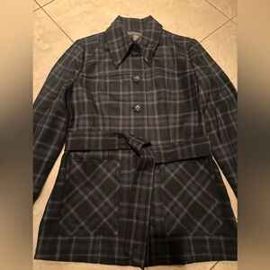 Banana Republic Black and Gray Plaid Jacket